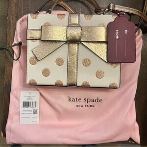 Kate Spade Holiday Gift Wrapping Party Glittering 2 Way 🎁 NEW with tag, dust bag